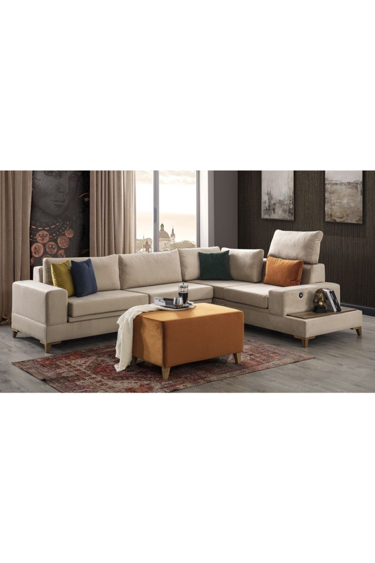 S&S HOME DESIGN Milan Köşe Koltuk Yataklı Bazalı (DAİRENİZE TESLİM)
