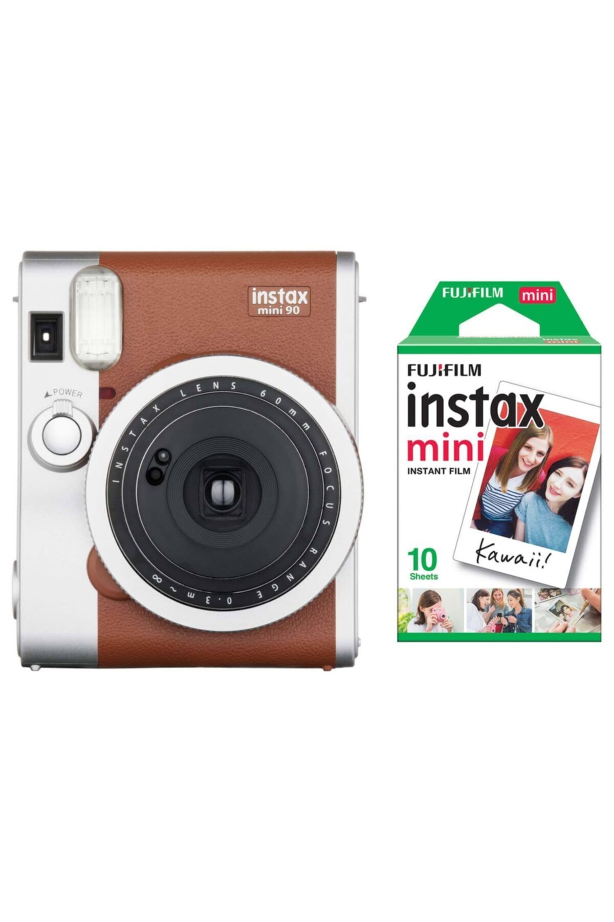 Fujifilm Instax Neo 90 Classic Kahverengi Fotoğraf Makinesi Ve 10'lu Mini Film