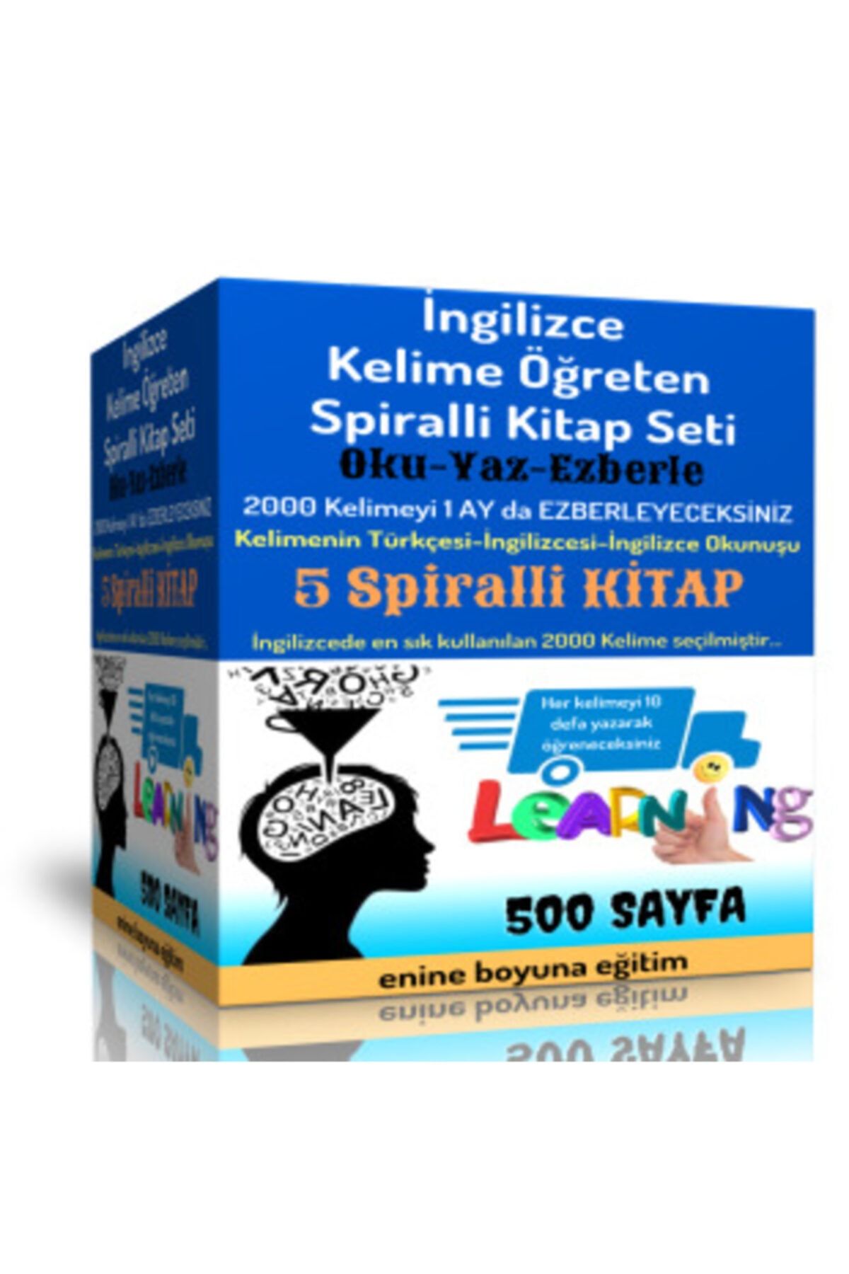 Enine Boyuna Eğitim Ingilizce Kelime Öğreten Spiralli Kitap Seti (5 Süper Kitap)
