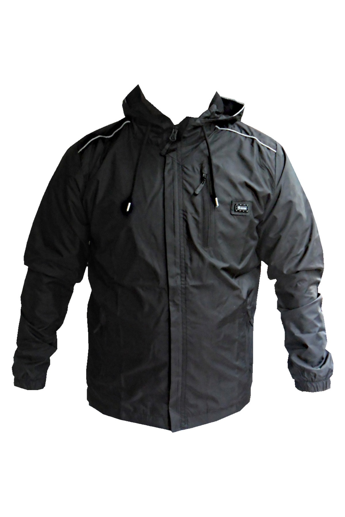 Wooppo Büyük Beden Erkek Yağmurluk Siyah