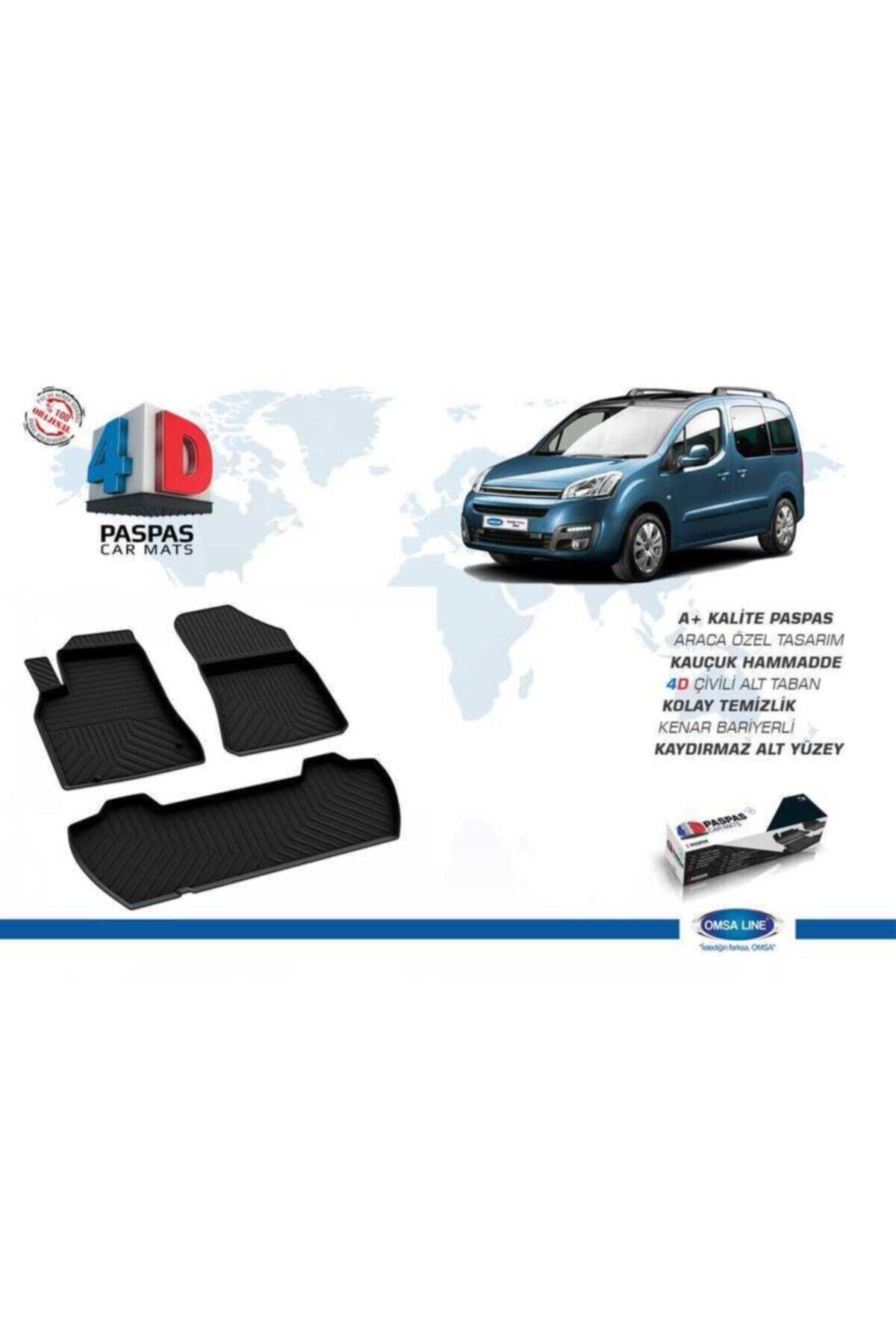 Omsa Citroen Berlingo 2 4D Paspas Siyah 2008-2018