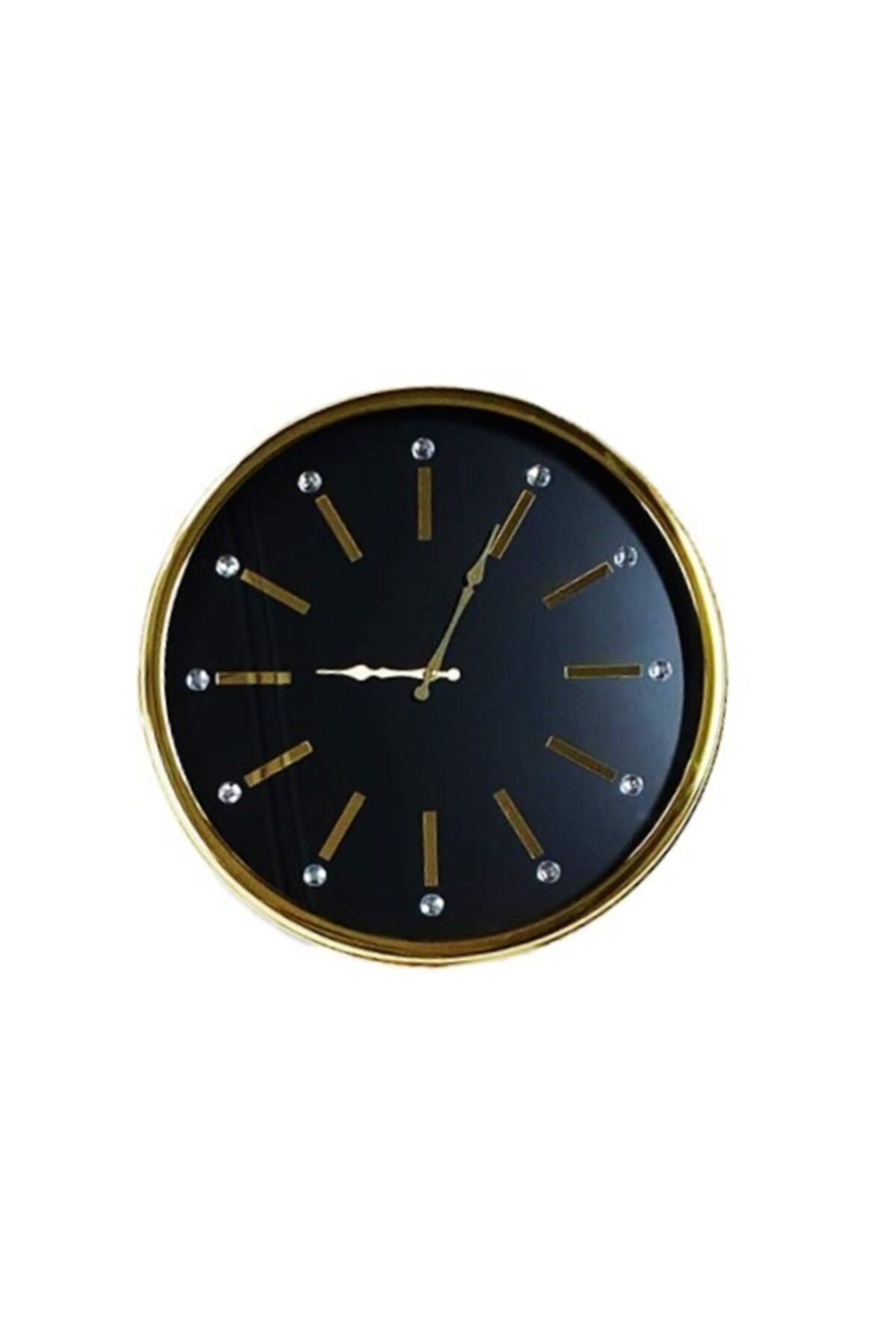 CONGARAHOME Metal Gold Kaplama Camlı Swarovski Taşlı Çubuklu Harf Duvar Saati