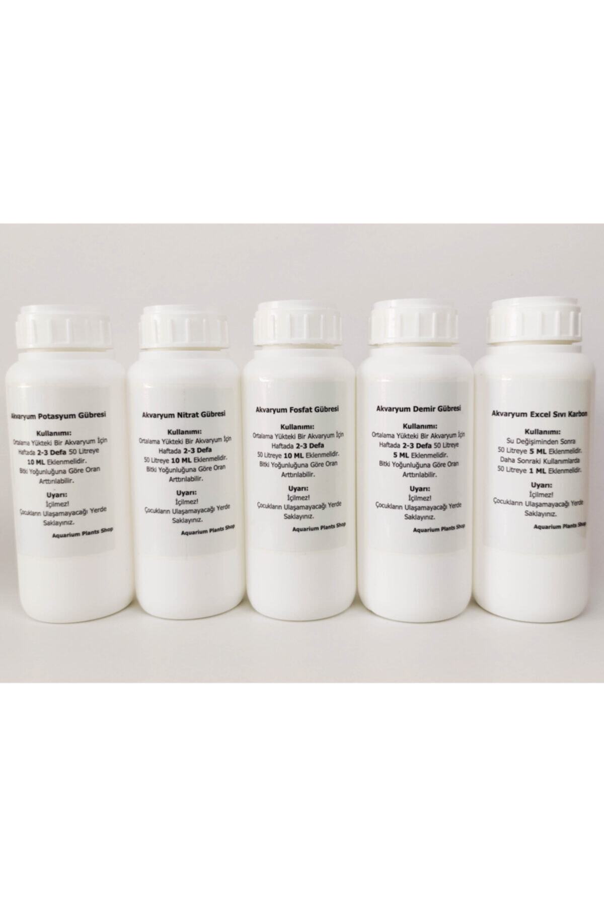 AquariumPlants Akvaryum Potasyum+nitrat+fosfat+demir+excel Gübreleri 5x600ml - Npk+fe+excel Gübre Seti
