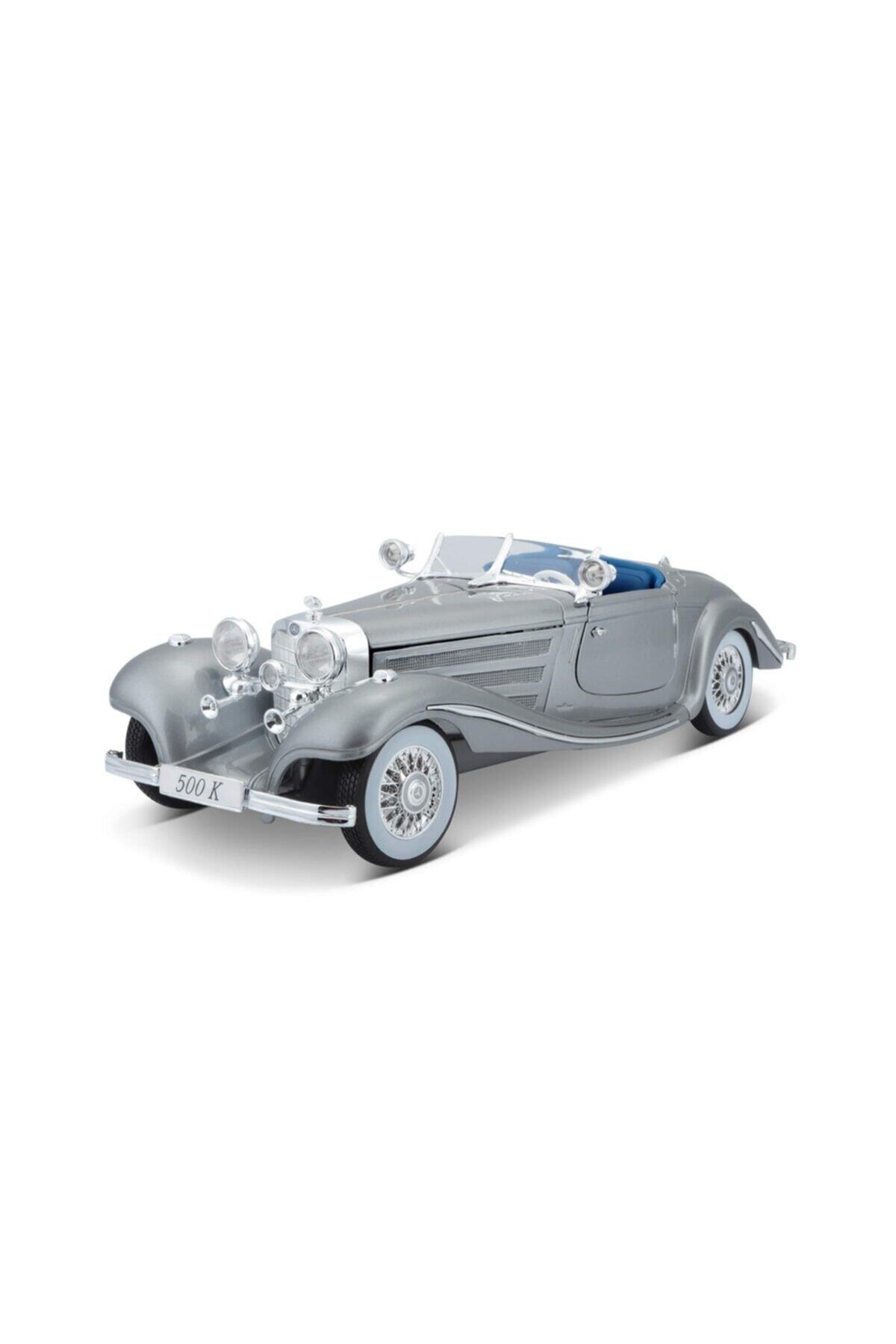 Maisto 1934 Mercedes Benz 500k Special Roadster Model Araba Gri 1:18 Premiere Edition