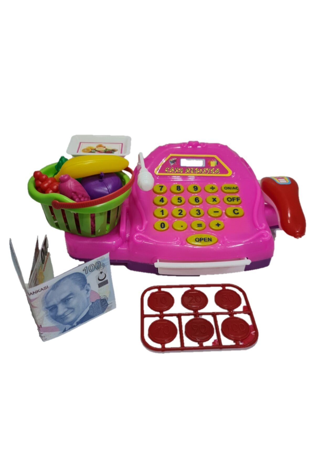 KAHRAMAN OYUNCAK Sevimli Yazar Kasa Ve Alışveriş Seti Pembe 20cm