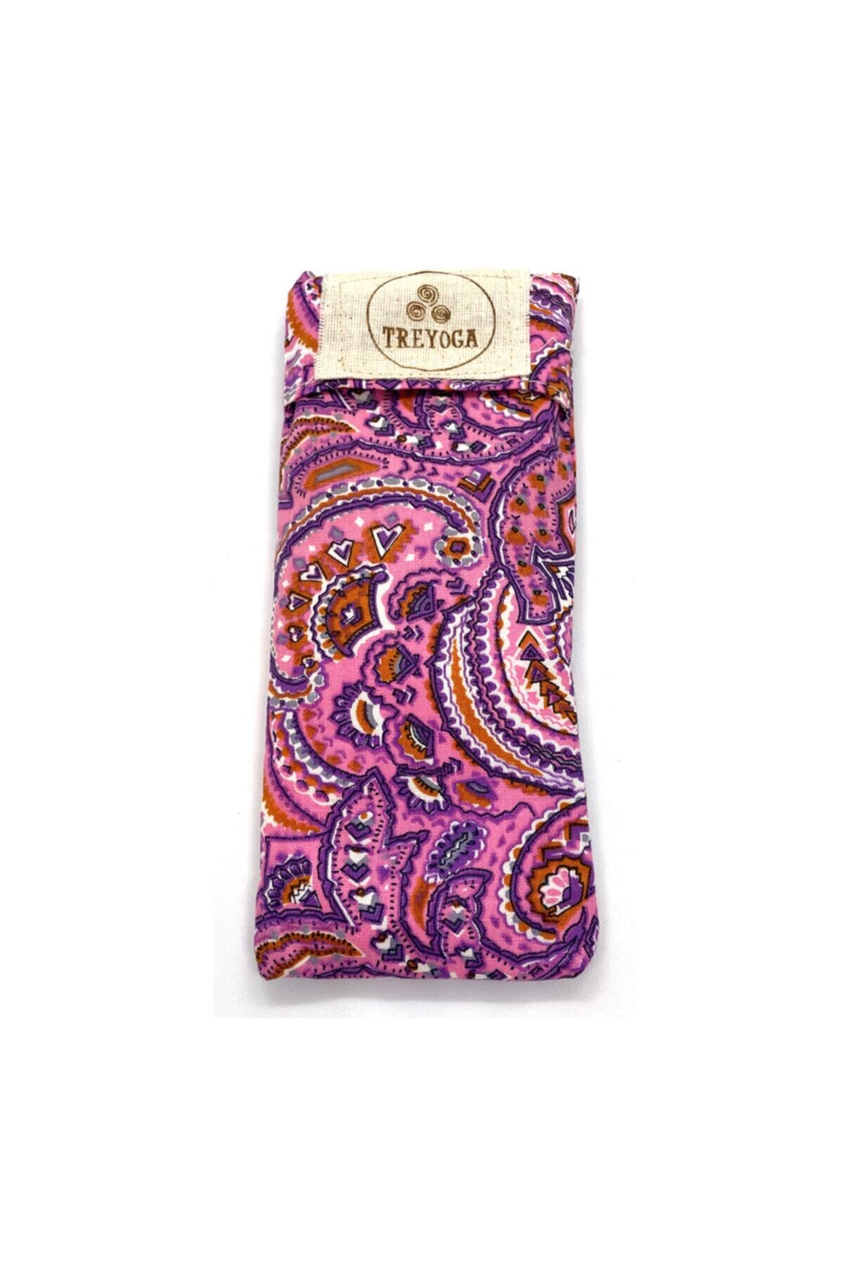 Treyoga Pembe Desenli Lavantalı Yoga Göz Yastığı