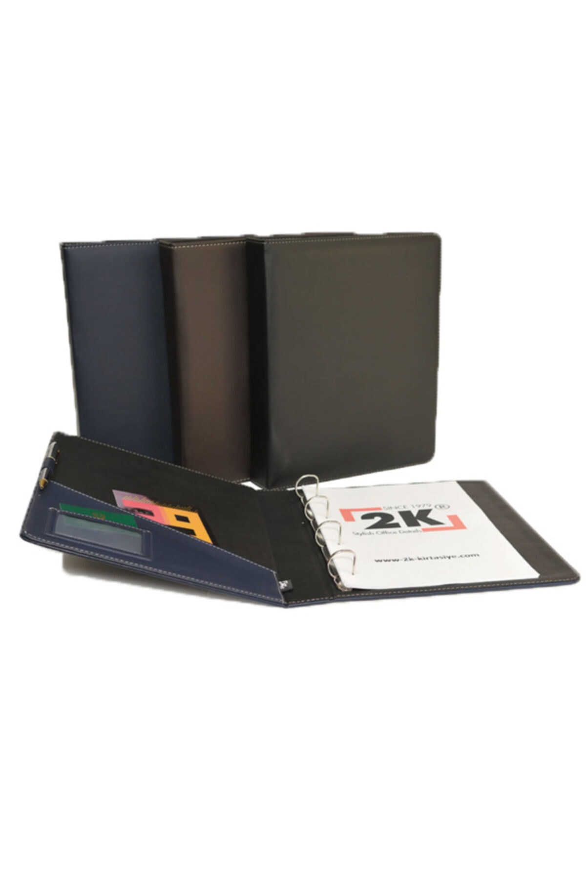 kitabevimden 2k Sunum Klasörü 4 Halkalı Suni Deri 40 Mm Kahverengi 533k