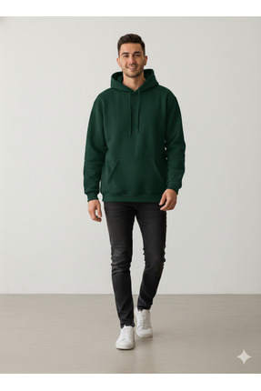 unisex 3 iplik kapüşonlu şardonlu sweatshirt Image 0