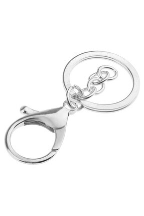 10 Adet Nikel Zincirli Papağanlı Yassı Ezme 3 cm Anahtarlık Image 2