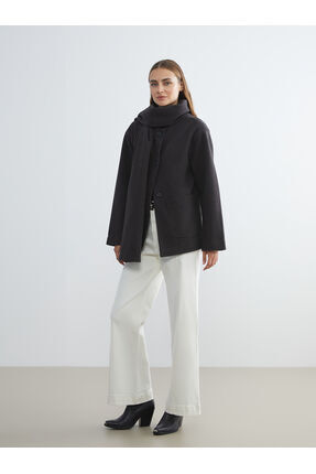 Peak Yeni Sezon Çıkarılabilir Şal Yaka Kadın Kaşe Kaban Image 1