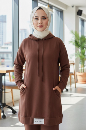 Armalı Çift Cepli Vortex İkili Takım Kahve - 27982-KAHVE Image 1