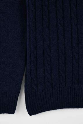 Lacivert Regular Bisiklet Yaka Animal Kazak TMNAW26KZ00006 Image 6