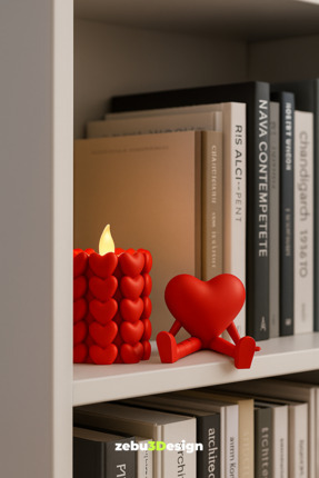 2'li Pinterest Bubble Dekoratif Kalpli Şamdan Mumluk | kırmızı | ModernTasarım Ev ve Ofis Süs Eşyası Image 3