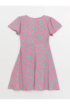 LCWAIKIKI Maternity Kruvaze Yaka Çiçekli Kısa Kollu Hamile Elbise Image 1