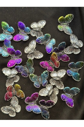 40 Adet Kelebek Janjanlı Renkli Boncuk Image 0