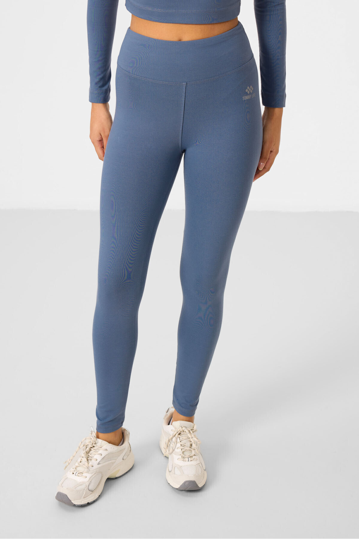 ست جوراب شلواری زنانه بنزینی فاق بلند آستین بلند Slim Fit Crop Top جوراب شلواری زنانه - 95286