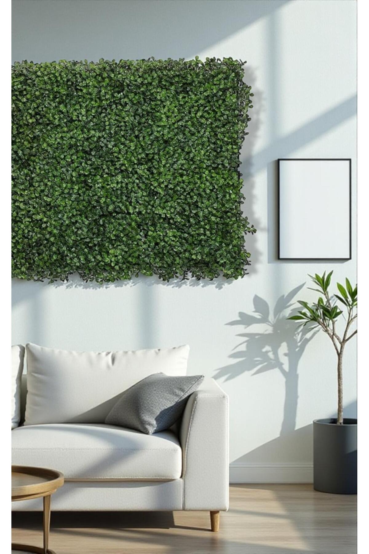 پانل دیوارپوش گل مصنوعی ورق شمشاد 40x60 سانتی متر سبز عمودی گاردن Konef