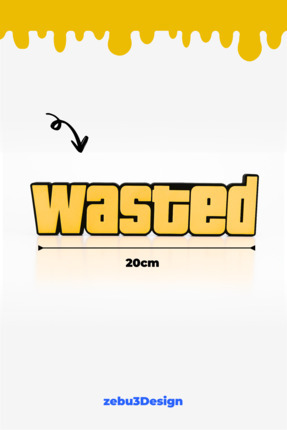 Wasted Yazı Figürü Masa Dekoru | Sarı | Oyuncu Odası Gaming Aksesuarı | 20 Cm Image 5