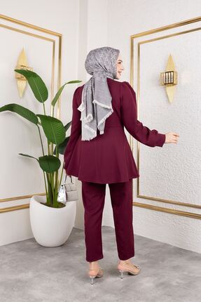 Kadın Pens Detaylı ikili Takım Tesettür Alt üst Takım Image 6