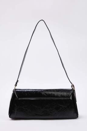 Siyah Kırışık Cilt Kadın Mini Boy Mini City Omuz Çantası TAKAW26OC00079 Image 2