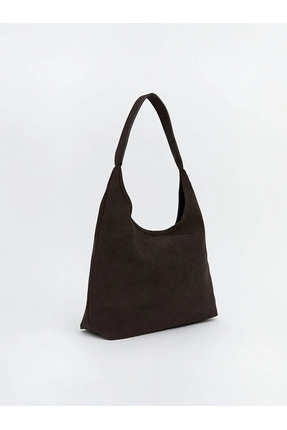 LCW ACCESSORIES Kahverengi Deri Görünümlü Kadın Moon Çanta Image 2