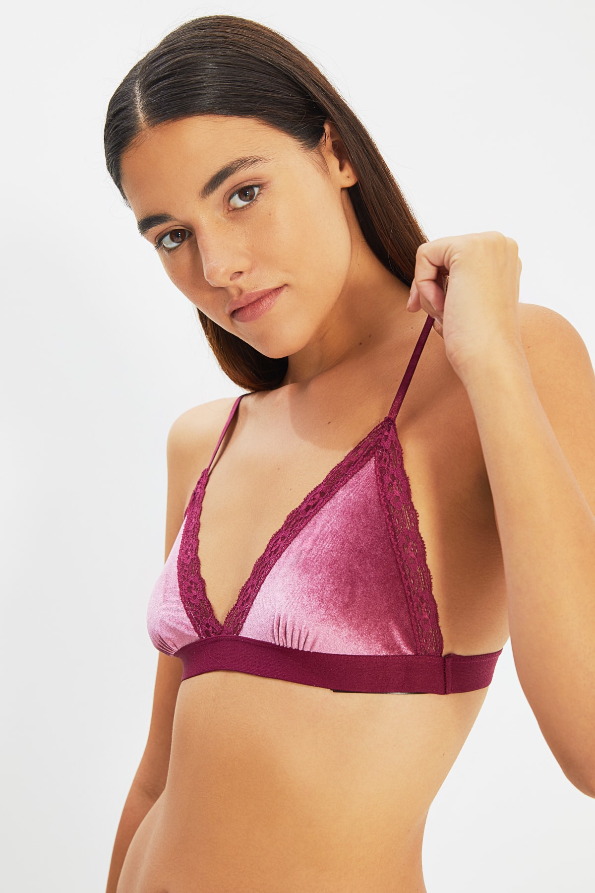 TRENDYOLMİLLA Gül Kurusu Kadife Bralet THMSS21SU0037