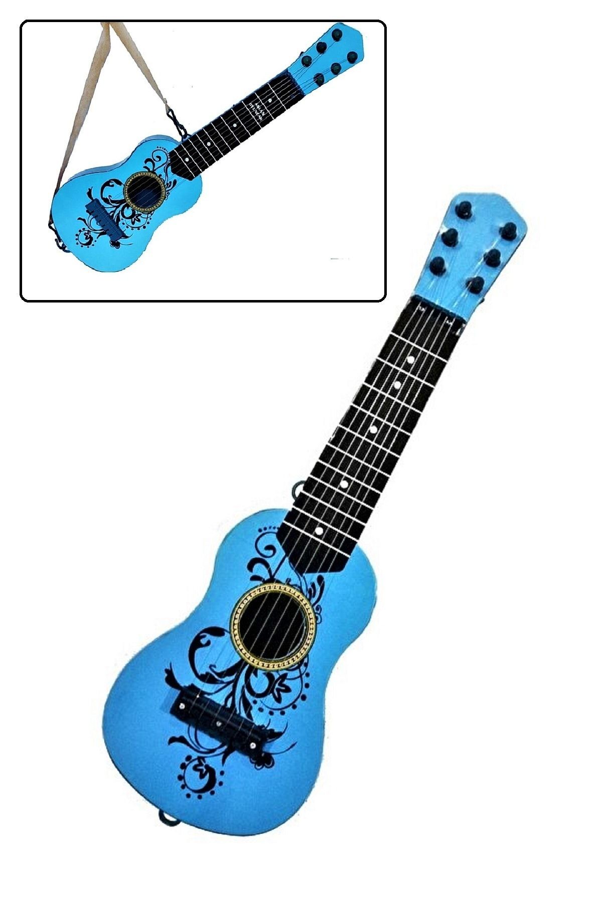 Toysberg Oyuncak Gitar 6 Telli Askılı Mavi Ispanyol Gitar