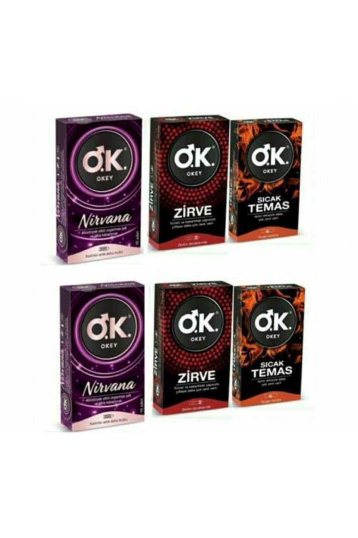 Okey Prezervatif Nirvana 20 Li + Zirve 20 Li + Sıcak Temas 20 Li