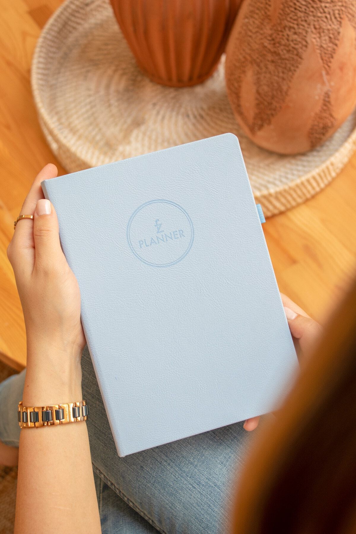 Fufizu Fz Planner Tarihsiz Haftalık Planlayıcı Deri Ajanda Açık Mavi