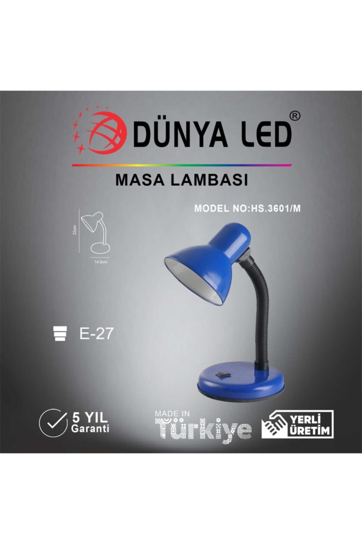 DÜNYA LED Hs.3601-m Masa Lambası Mavi