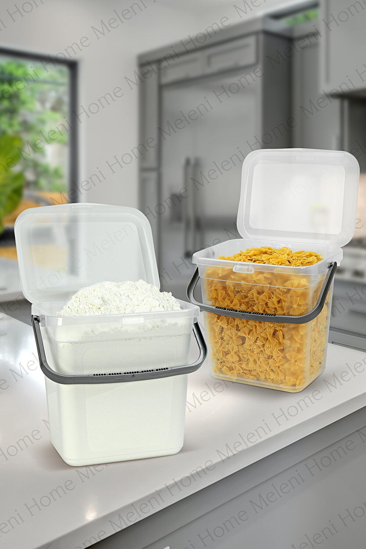 Meleni Home 2'li Un Ve Bakliyat Kabı 6 Litre Şeffaf