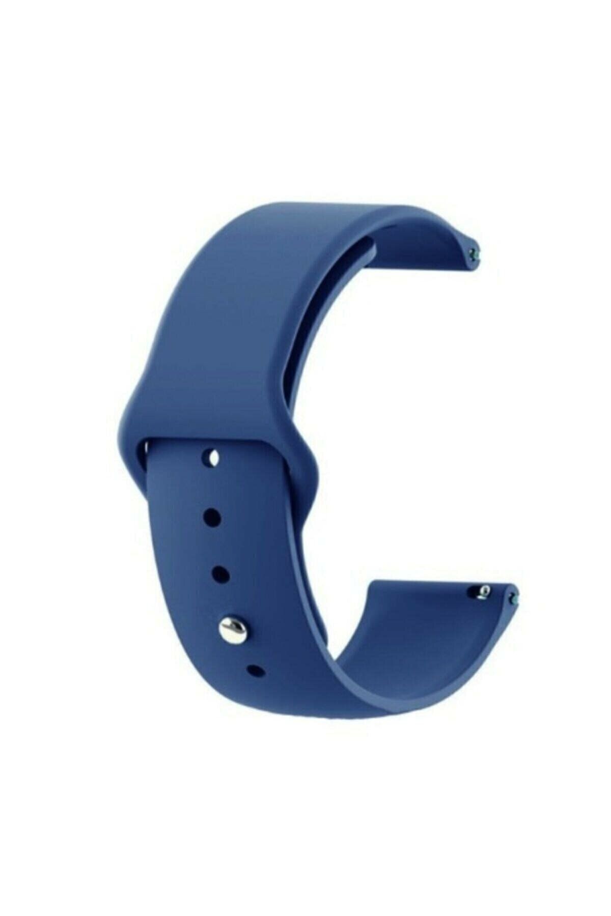 Tagomoon Amazfit Bip Ve Bip Lite Ile Uyumlu Yumuşak Dokulu Lacivert Silikon Kordon Kayış (20mm)