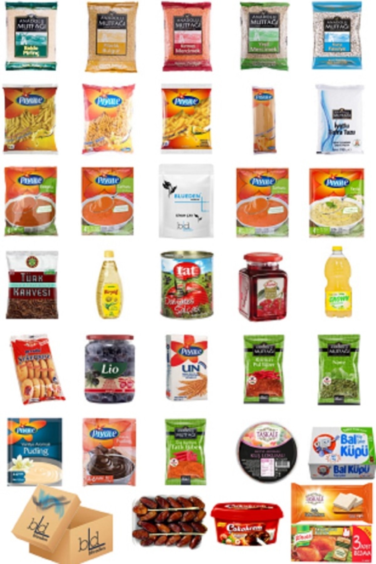 Blueden Ramazan Paketi Kumanya Ezrak Gıda Yardım Kolisi 34 Parça 145 Nolu Paket