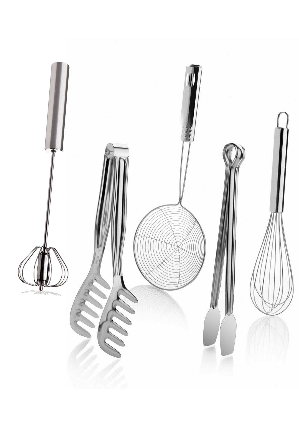 Homerest Paslanmaz Çelik 5 Parça Otomatik Çırpıcı