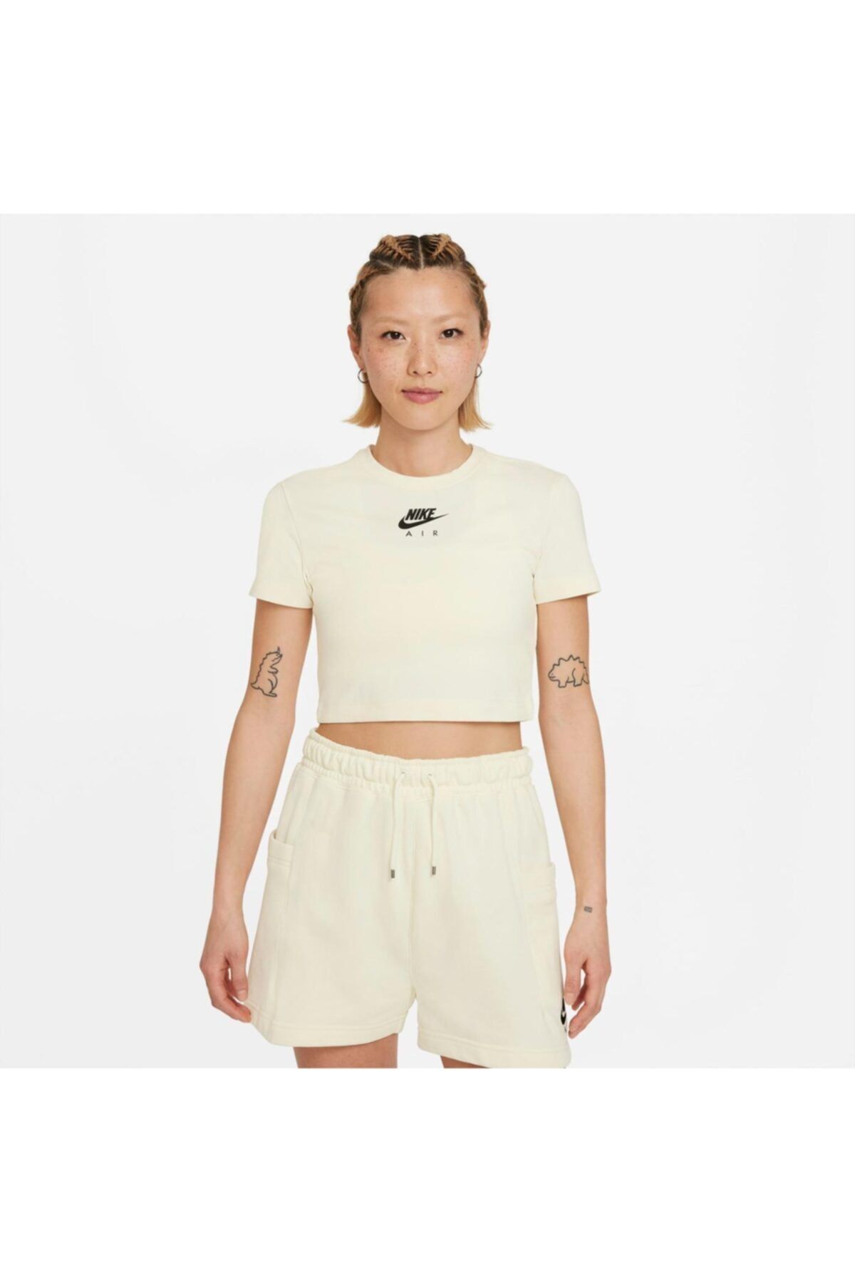 Nike Air Kadın Krem Crop T-shirt Cz8632 - 113