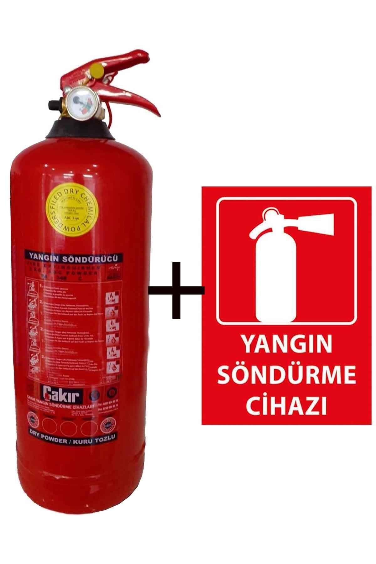 ÇAKIR 2kg Yangın Tüpü Ve Yangın Tüpü Levhası 2li Set