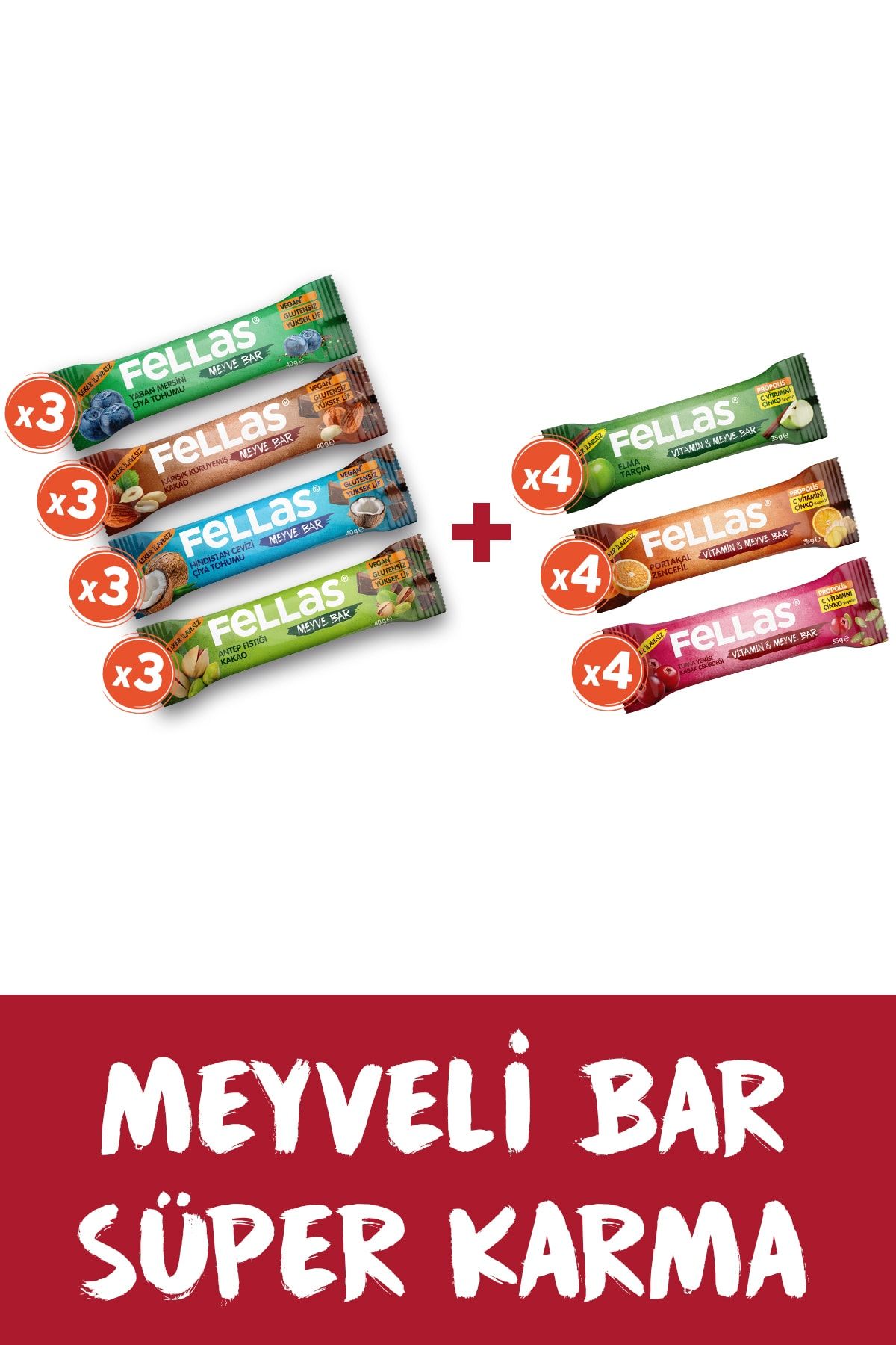 Fellas 24 Adet Meyveli Bar Süper Karma Kutu