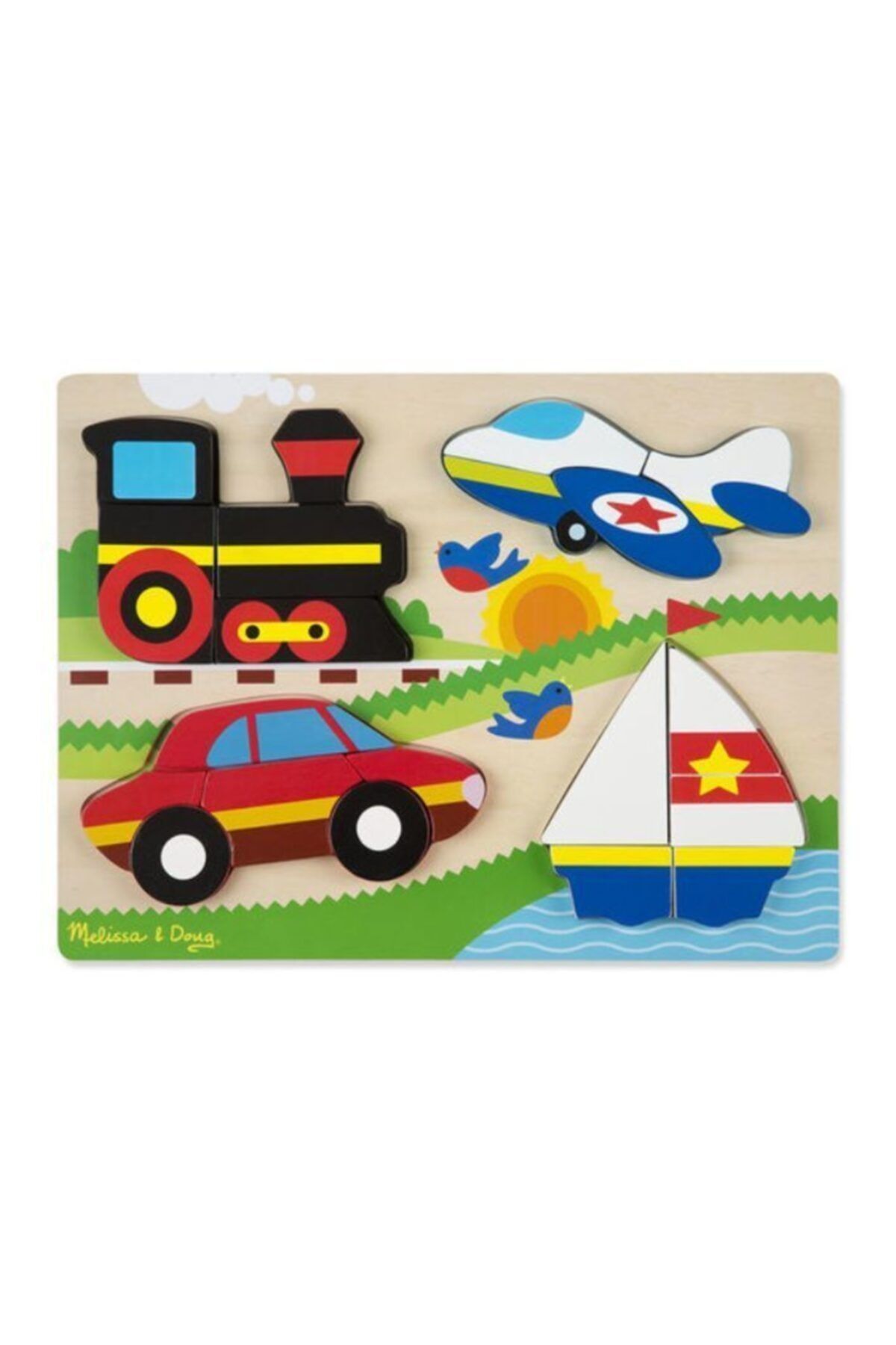 Melissa & Doug Ahşap Tombul Parçalı Yapboz- Araçlar