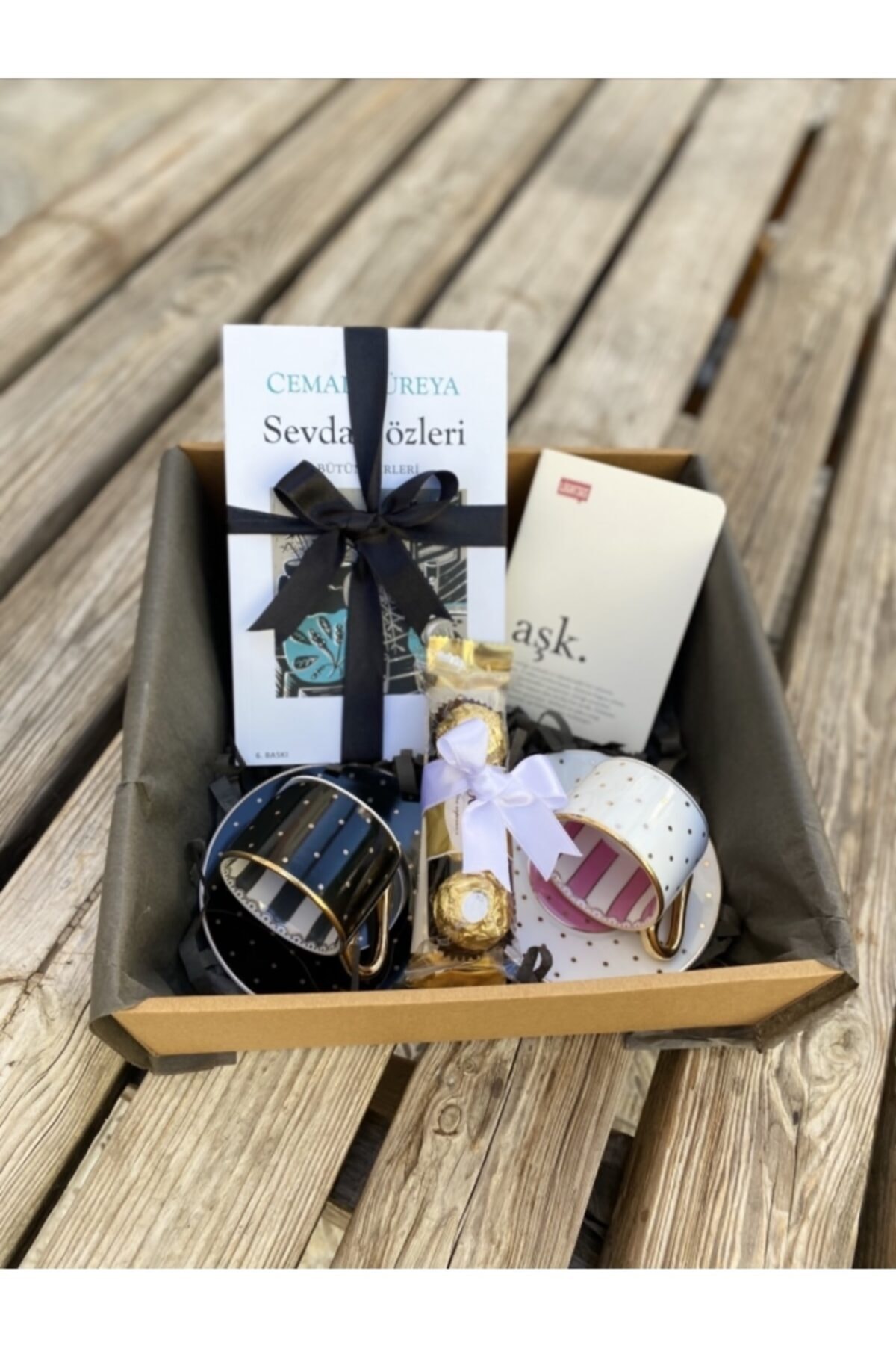 Mysweetbox Hediyelik Konsept Kutu Sevgili Gelin Damat Kahve Fincanı Hediyelik Konsept Kutu