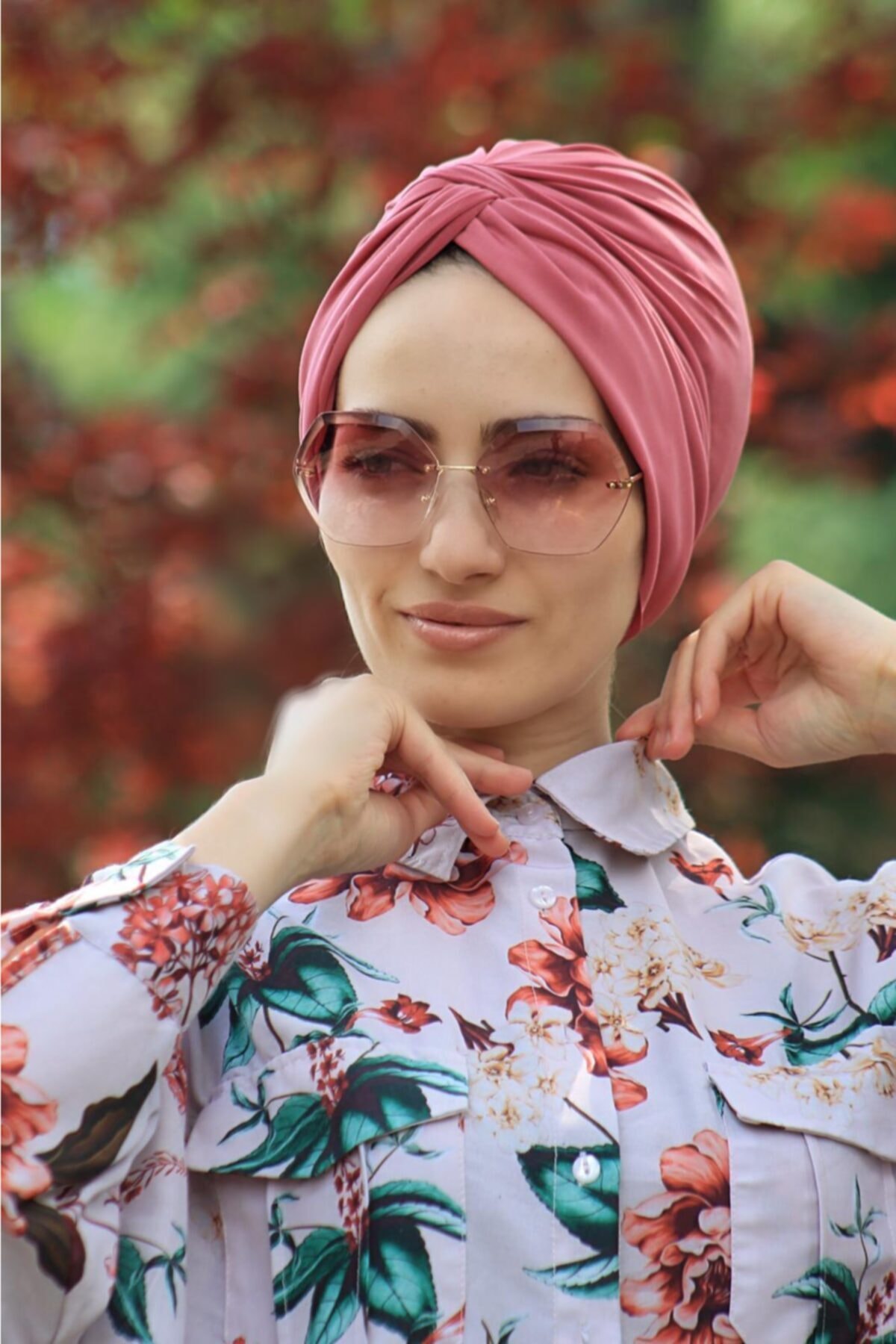 Zehra Hazır Havuz Tesettür Giyim Dolama Bone Gül Kurusu Hazır Model - Özel Tasarım- Yeni Model Tesettür Giyim