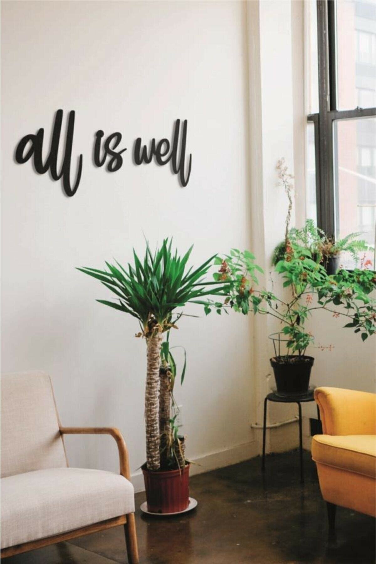 dekorist All Is Well Duvar Yazısı Ahşap Duvar Yazısı
