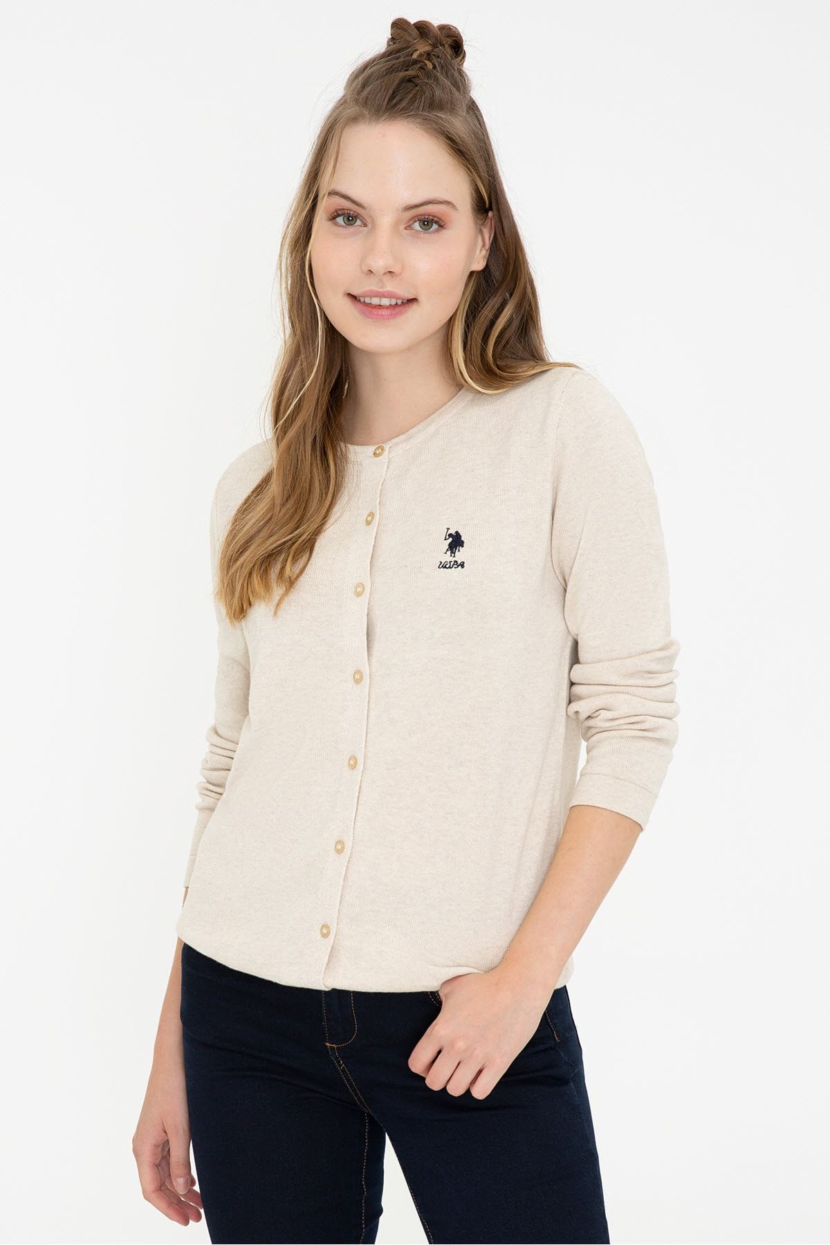 U.S. Polo Assn. White Women s Cardigan Trendyol
