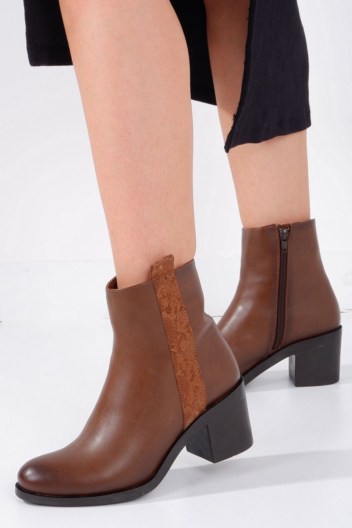 Tinka Bell Shoes 4217 Kadın Bot Taba Cilt