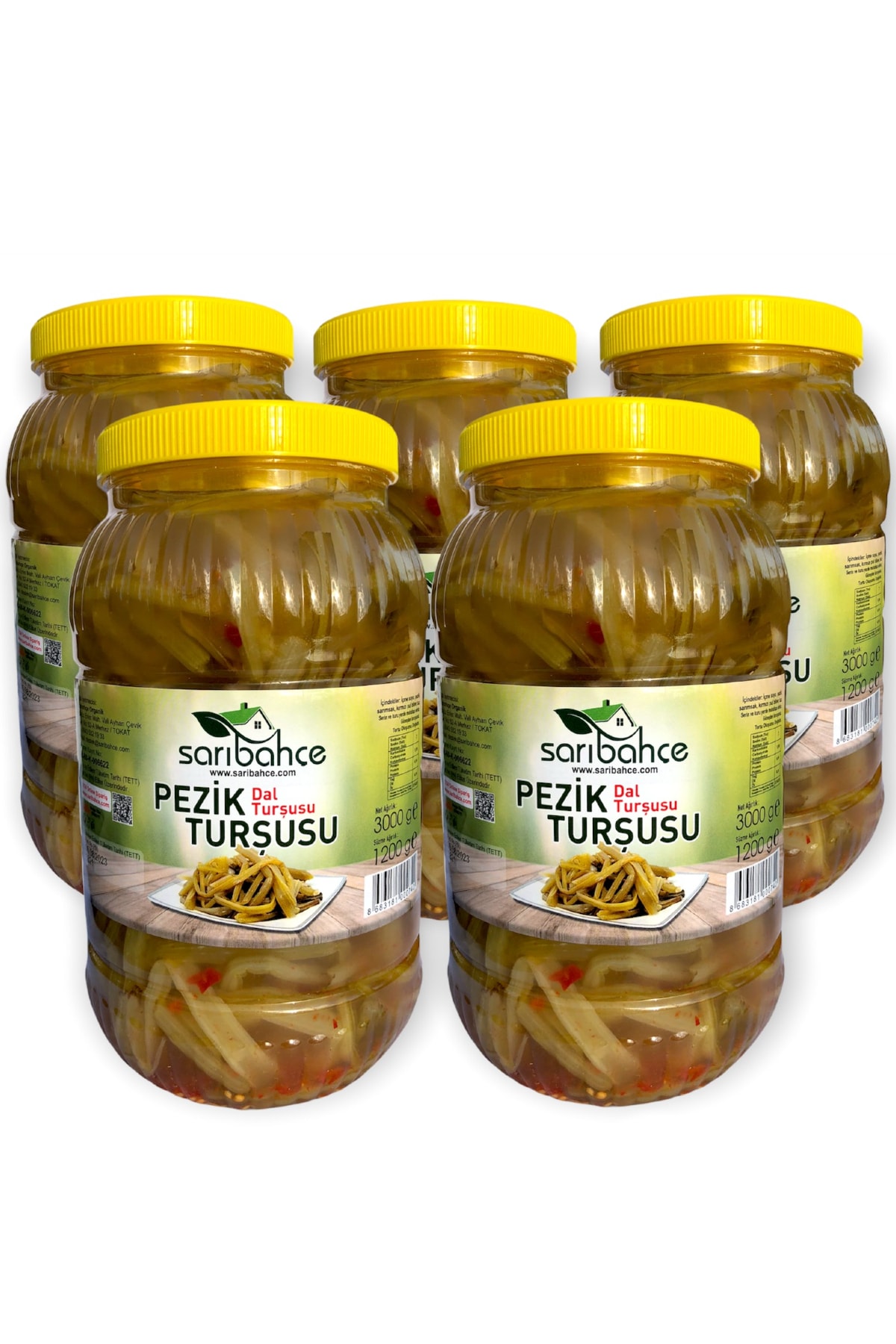 Sarıbahçe Pezik Turşusu 3 kg Dal Turşusu 5li Paket