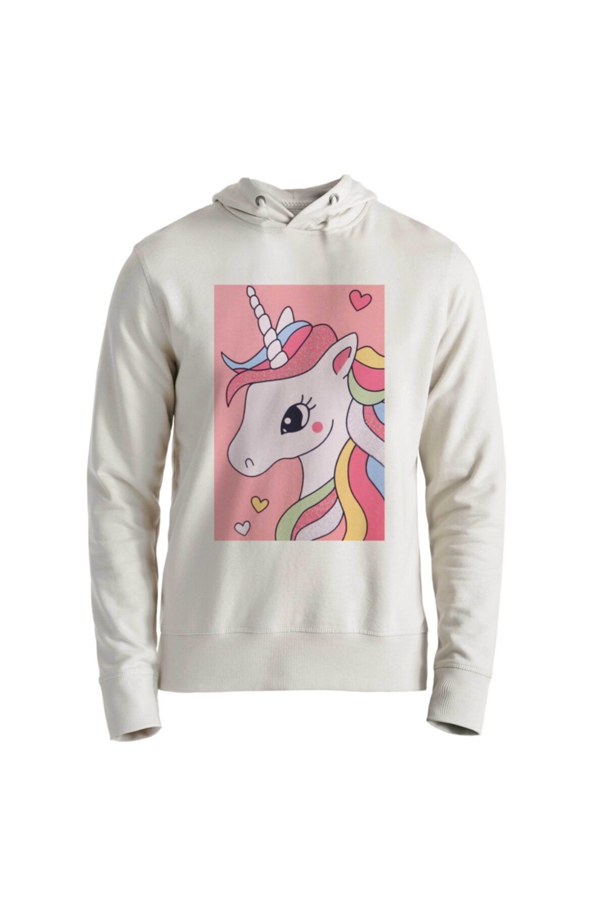 Alfa Tshirt Unicorn Dijital Baskılı Resimli Ekru Sweatshirt