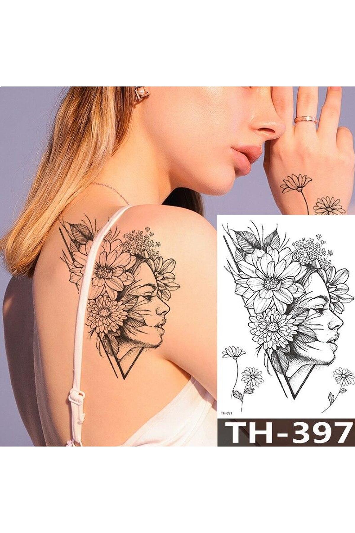 BP Tattoo Roses Büyük Boy Çiçekli Dövme