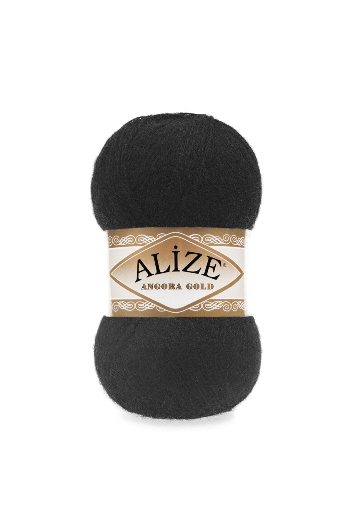 Alize Angora Gold 60 Siyah Renk El Örgü Ipi - 1 Adet
