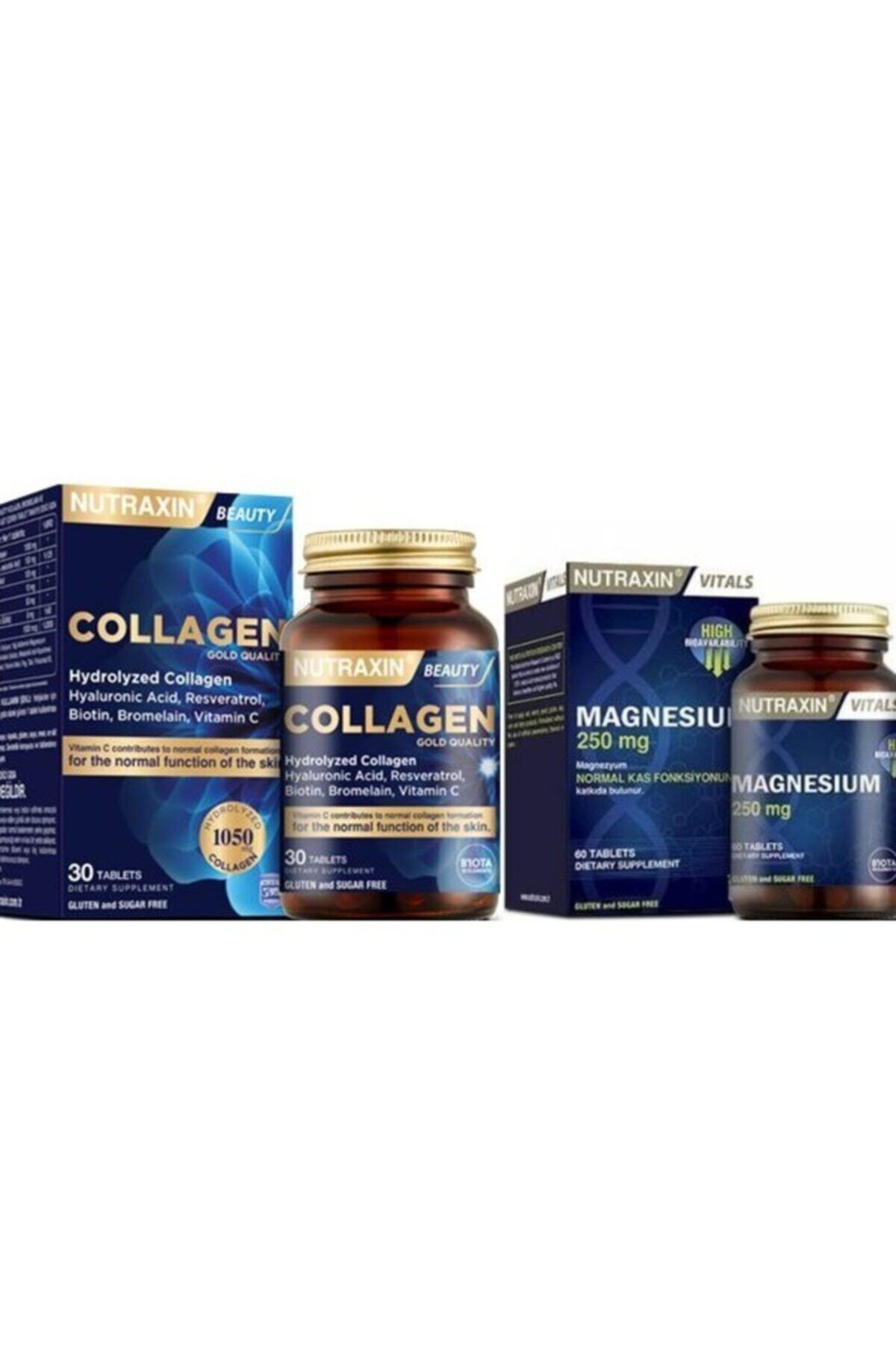Nutraxin Magnesıum 250 Mcg 60 Tablet+tip 1 Ve Tip 3 Hidrolize Kolajen Içeren 30 Tablet