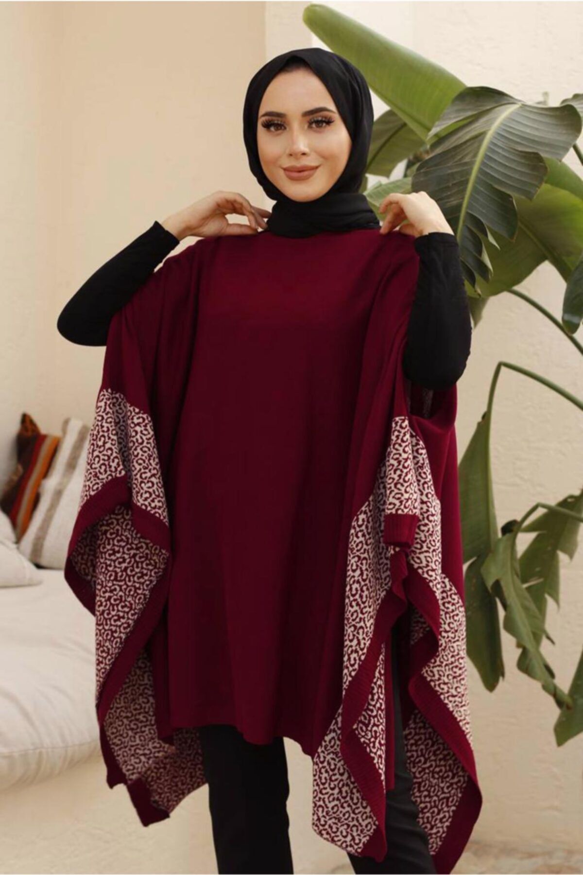 TRENDTESETTÜR Leopar Desen Detaylı Panço T 00001