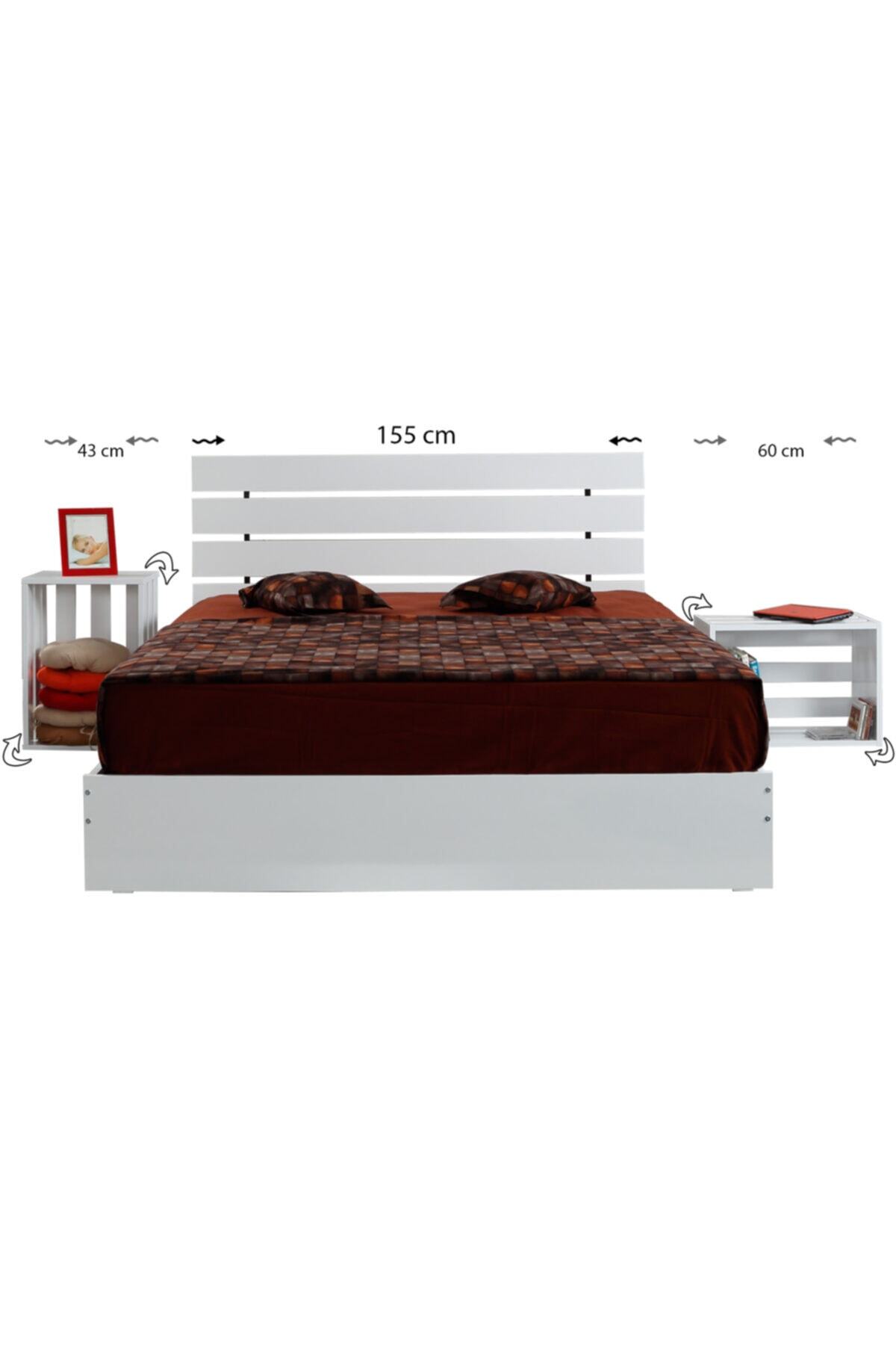 PASİFİC HOME Huga 150lk Takım Karyola+2 Komodin P.beyaz